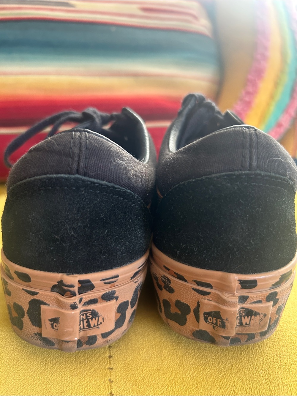 Vans Black Low-Top Sneakers with Leopard-Print Platform - Picture 2 of 6